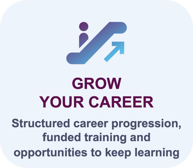 Structured career progression, funded training and opportunities to keep learning